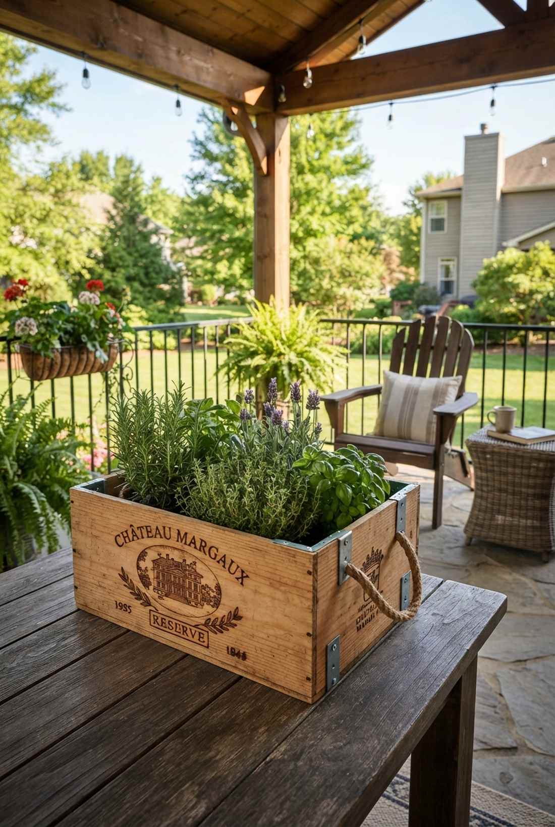 wine crate planter conversion