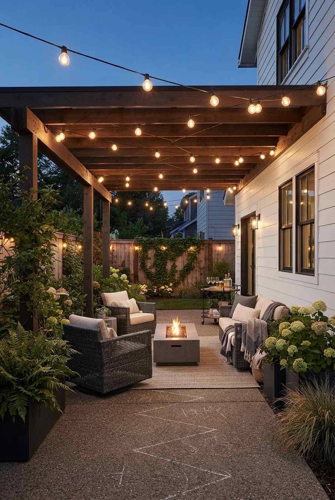 zigzag patio string pattern