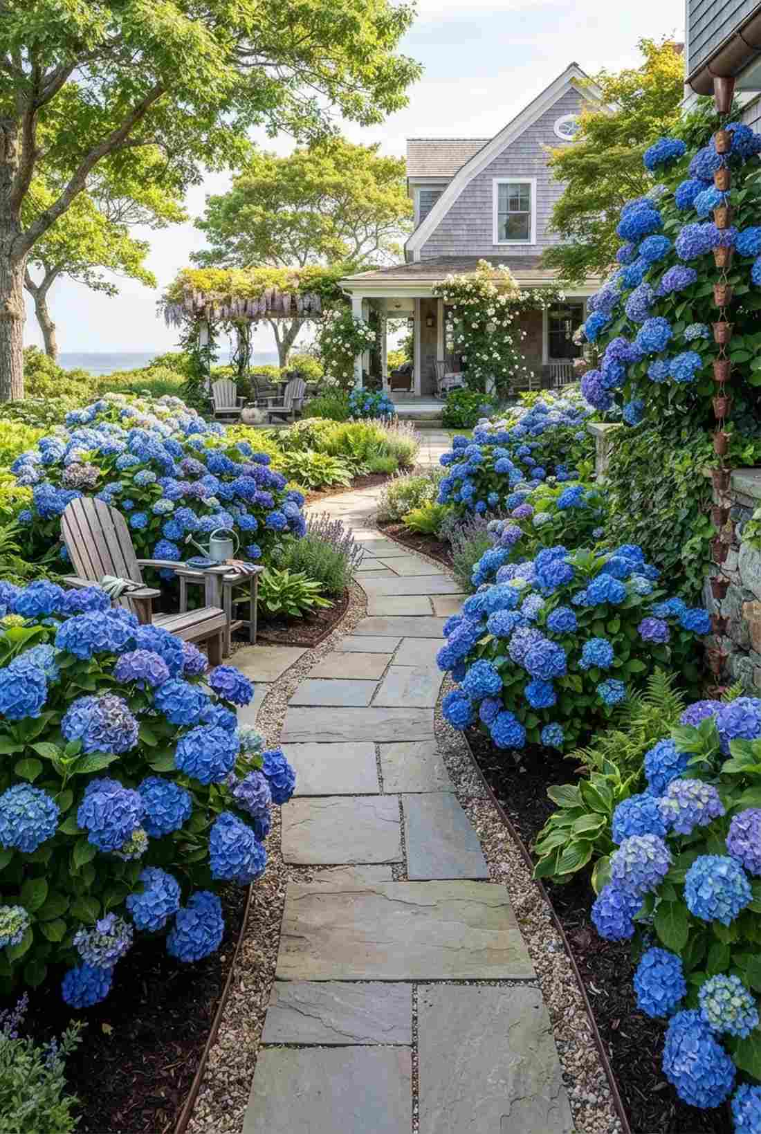 blue hydrangeas