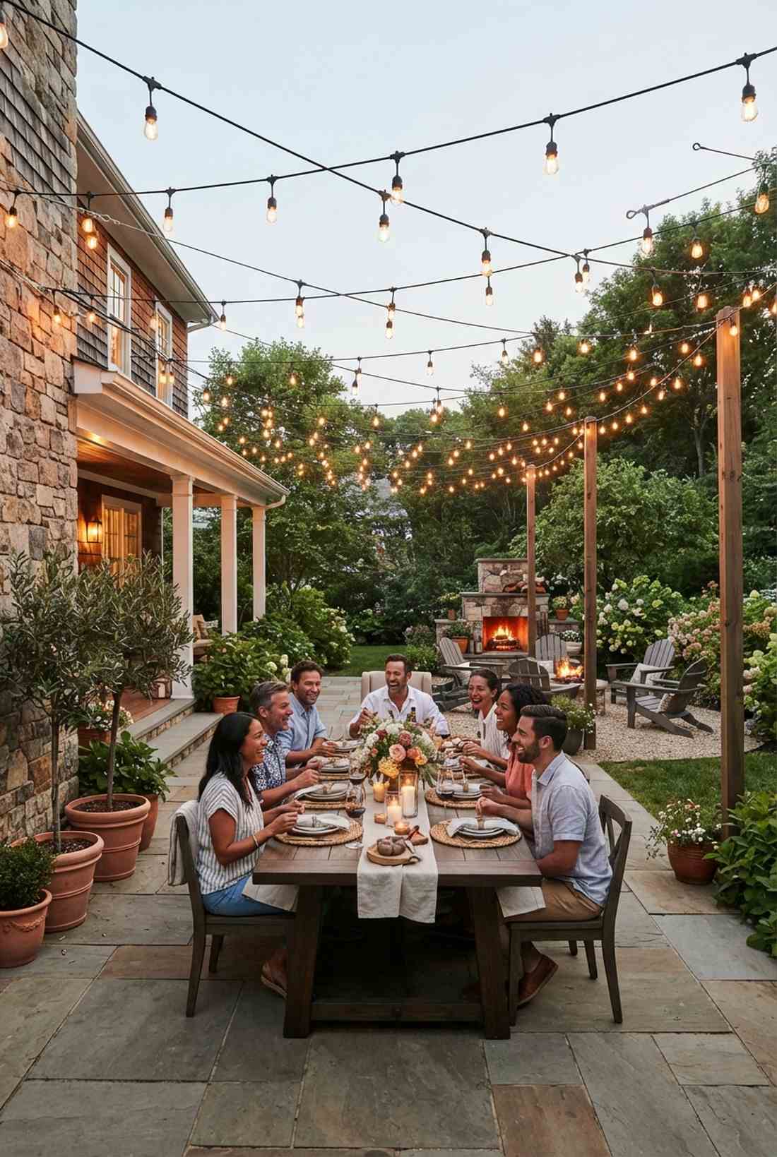 cafe string lights wall mounted