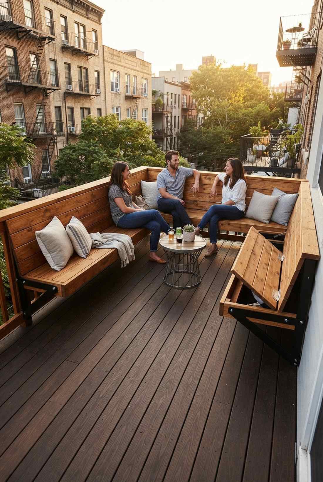deck railing bench hybrid