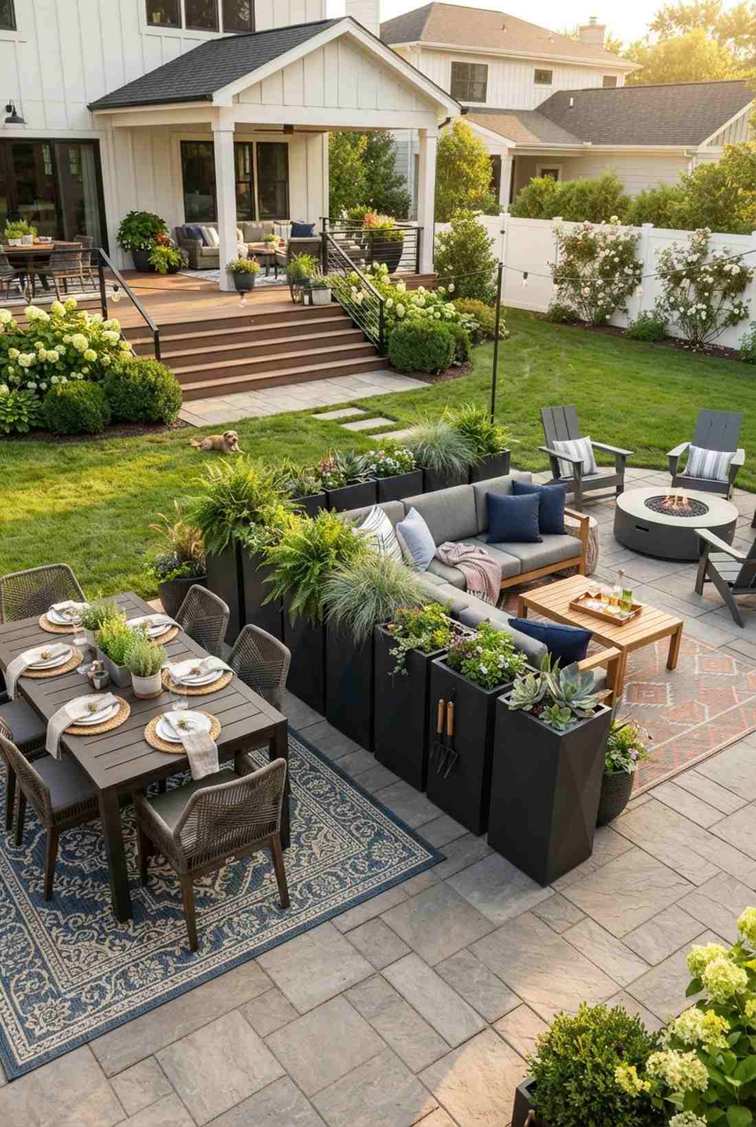 dual zone patio layout