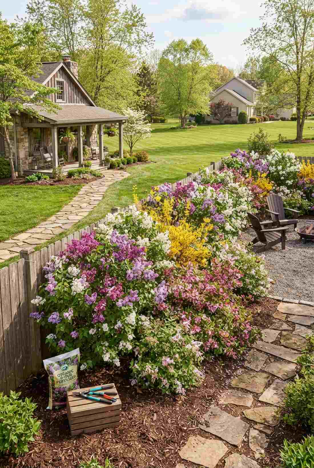 flowering shrub border