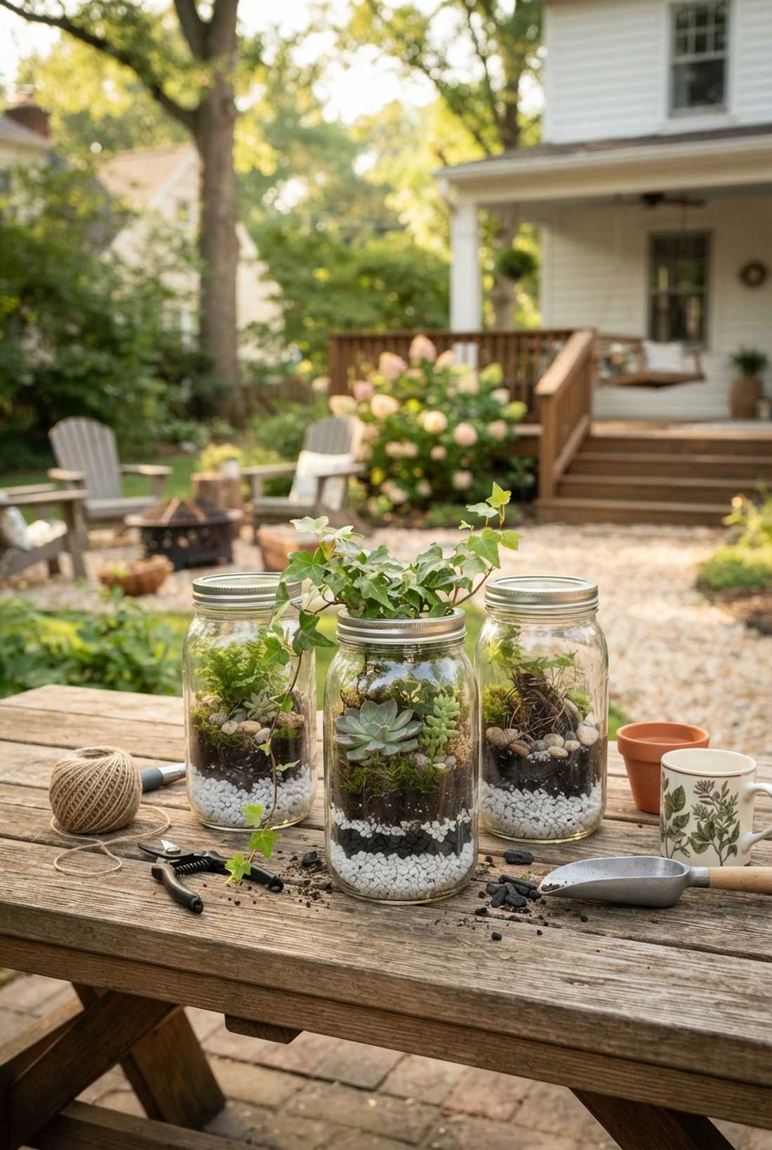 mason jar plant displays
