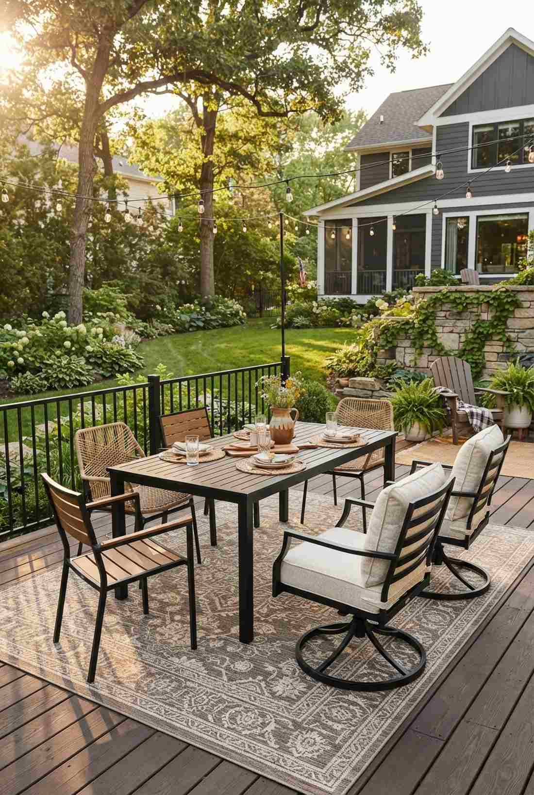 mixed seating dining ensemble