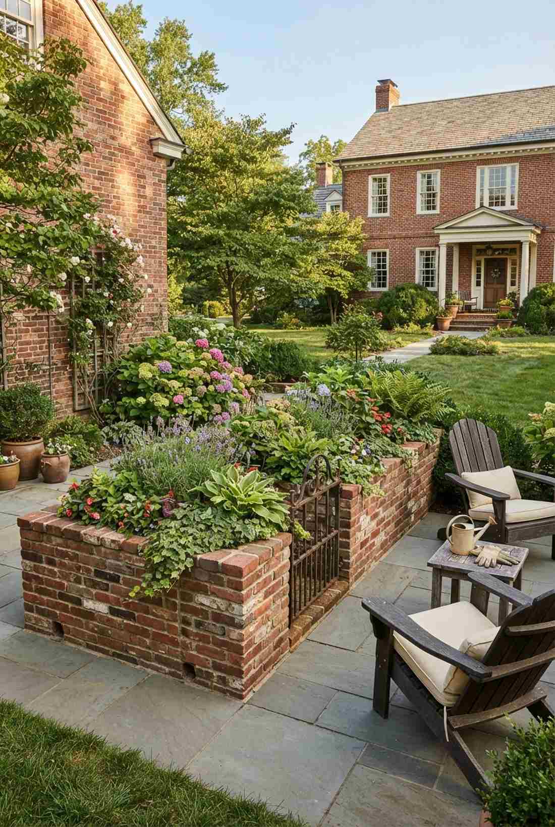 mortared brick bed