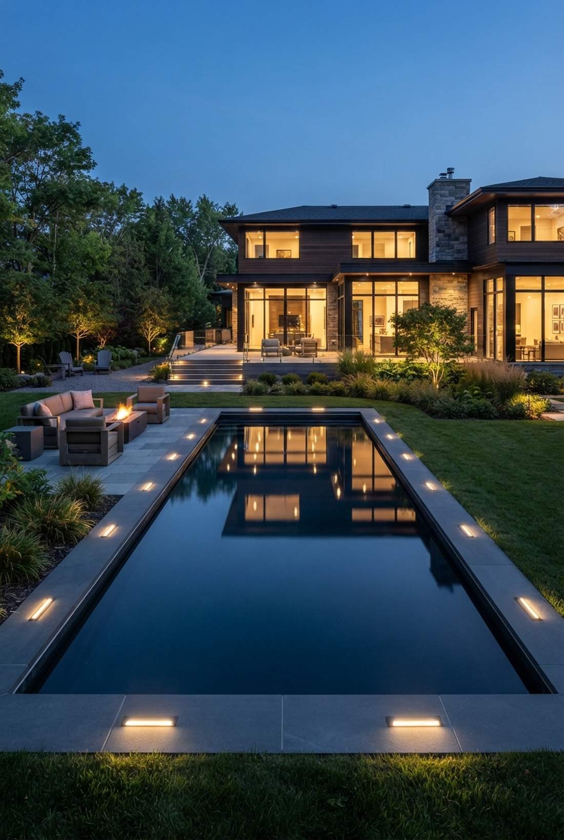 reflection pool perimeter lighting