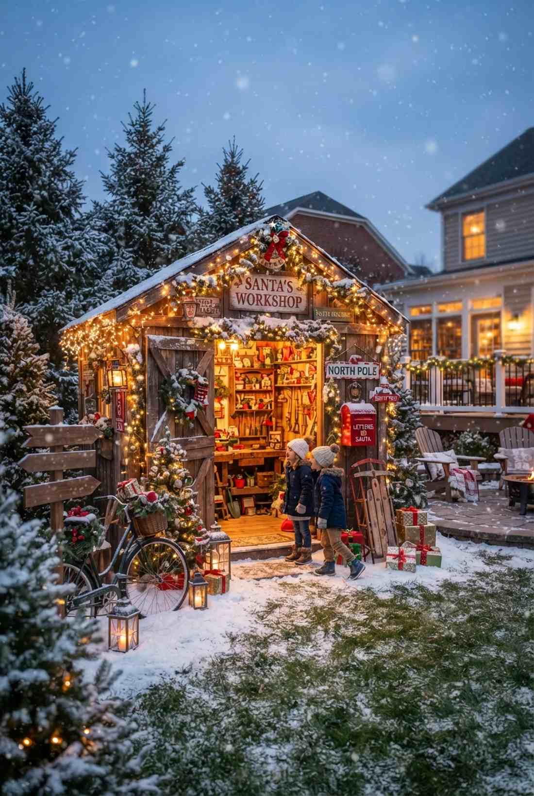 santas grotto setup