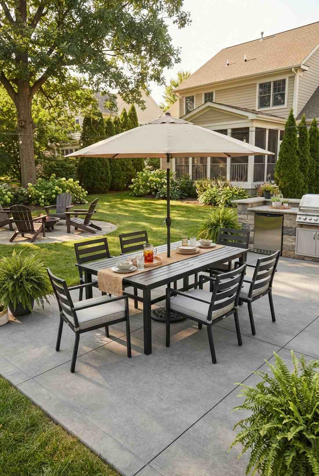 six person rectangular dining set
