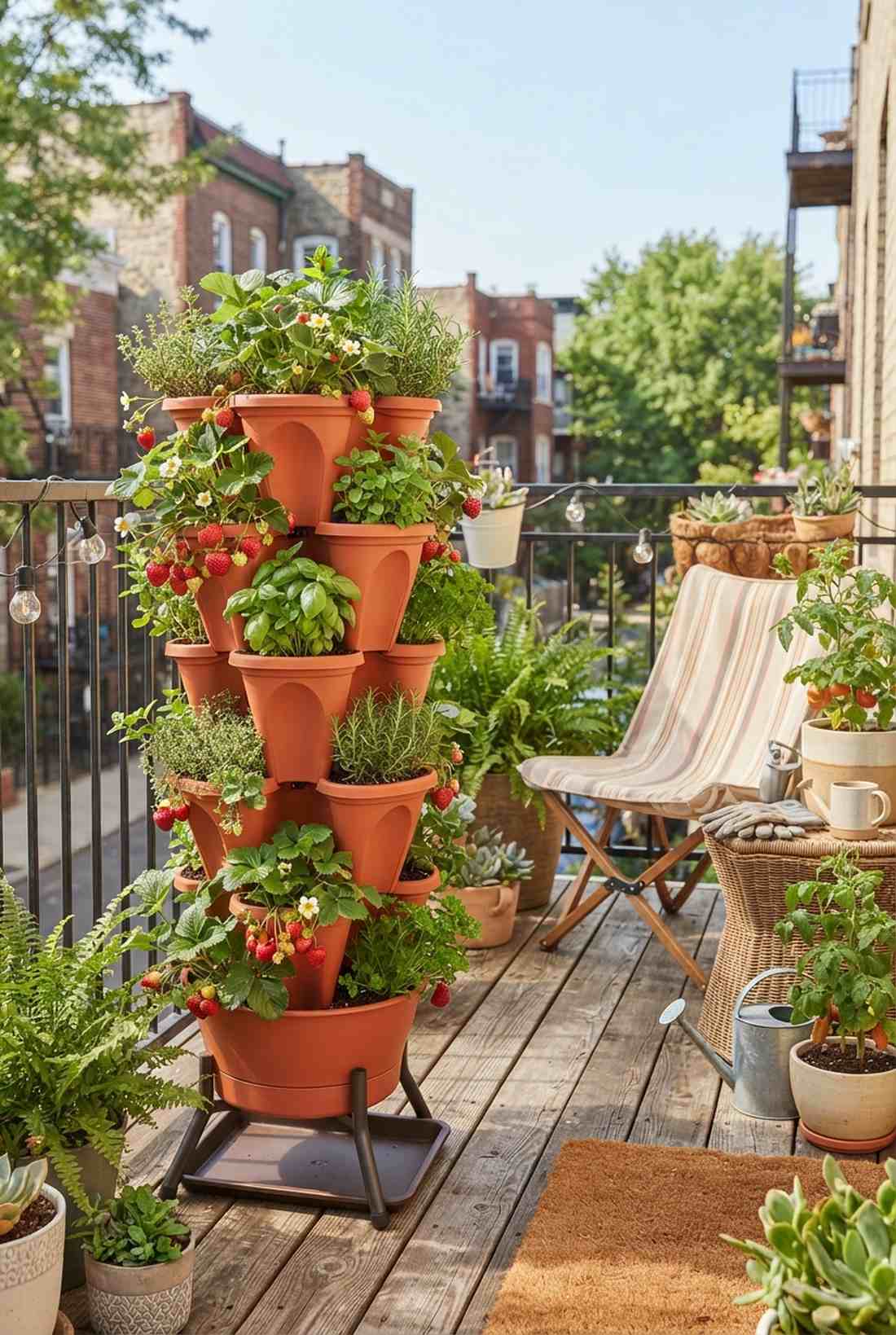 stacked container towers