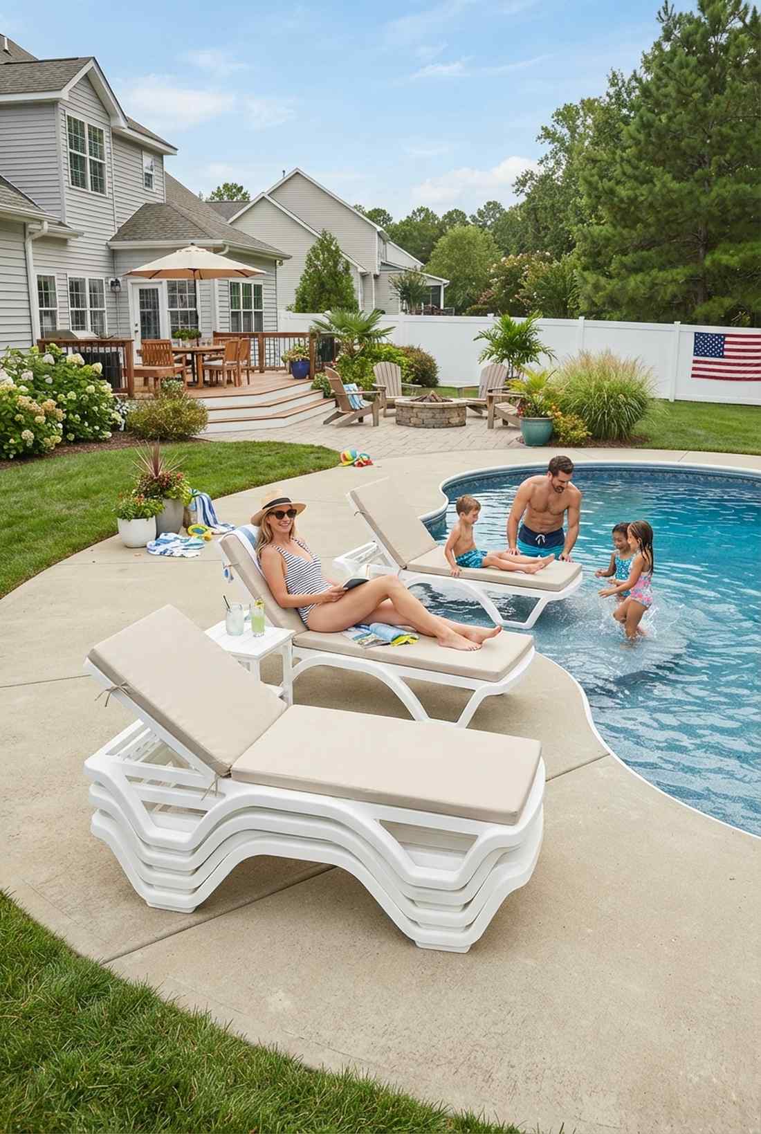 stacking pool loungers