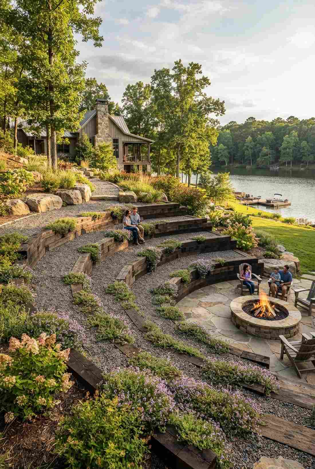 stepped amphitheater seating terraces