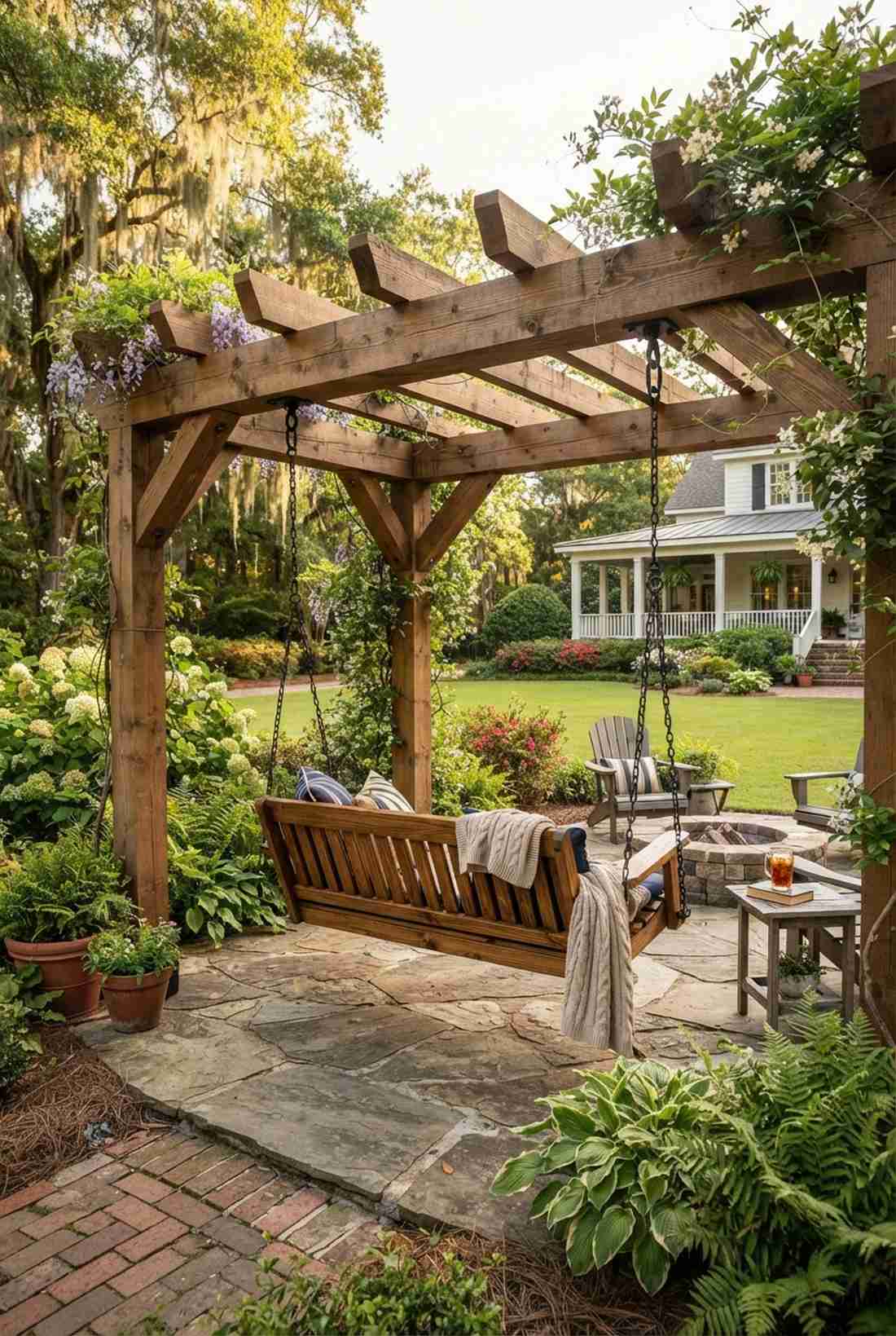 swing seat pergola
