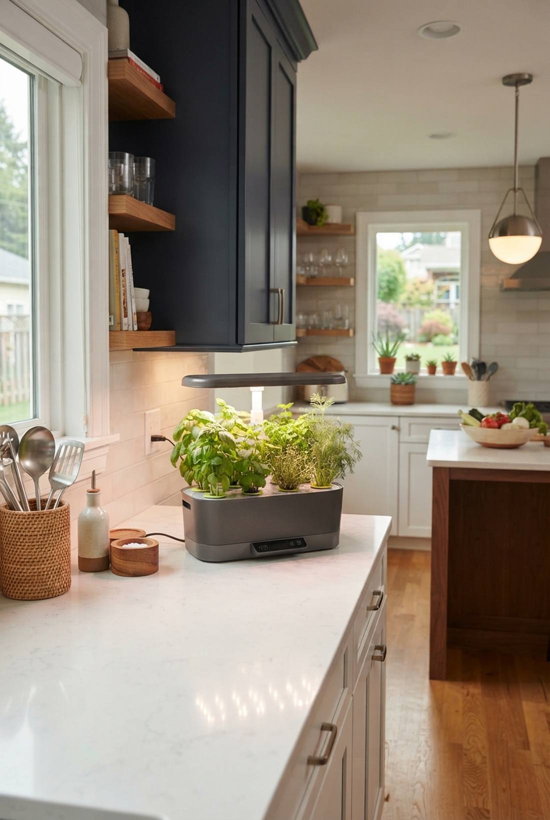 under lit led smart herb planter