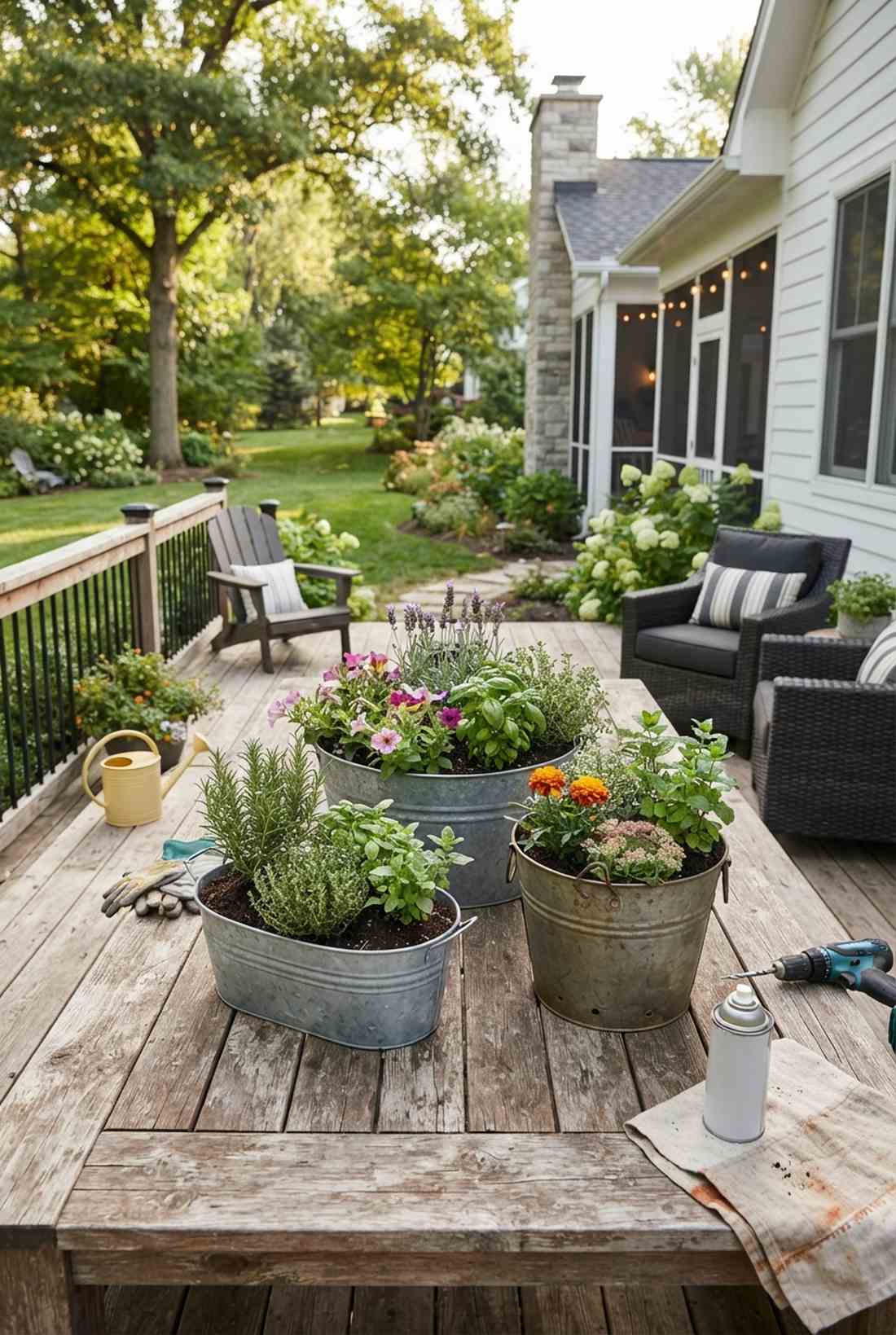 upcycled container gardens