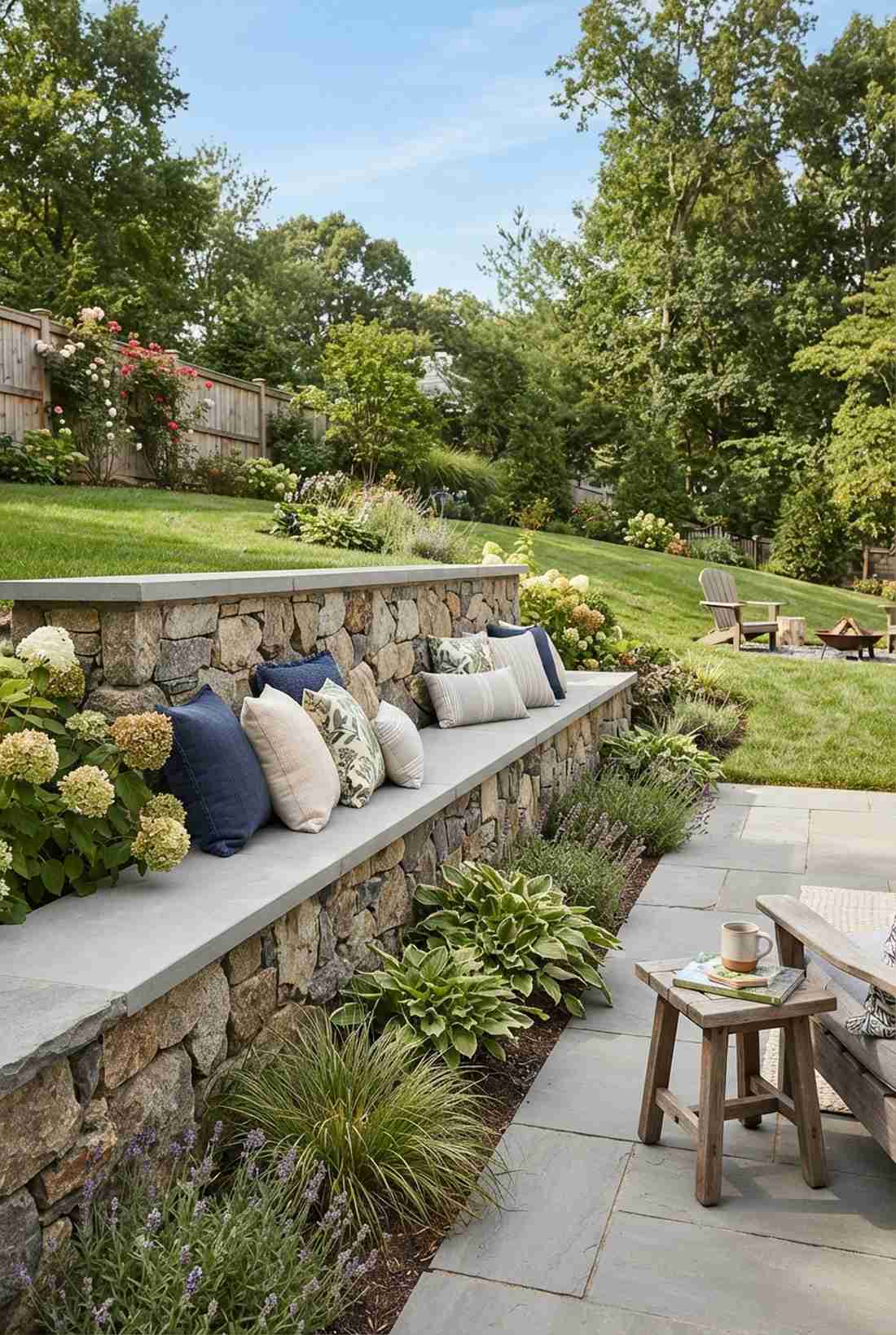 wall integrated garden seating