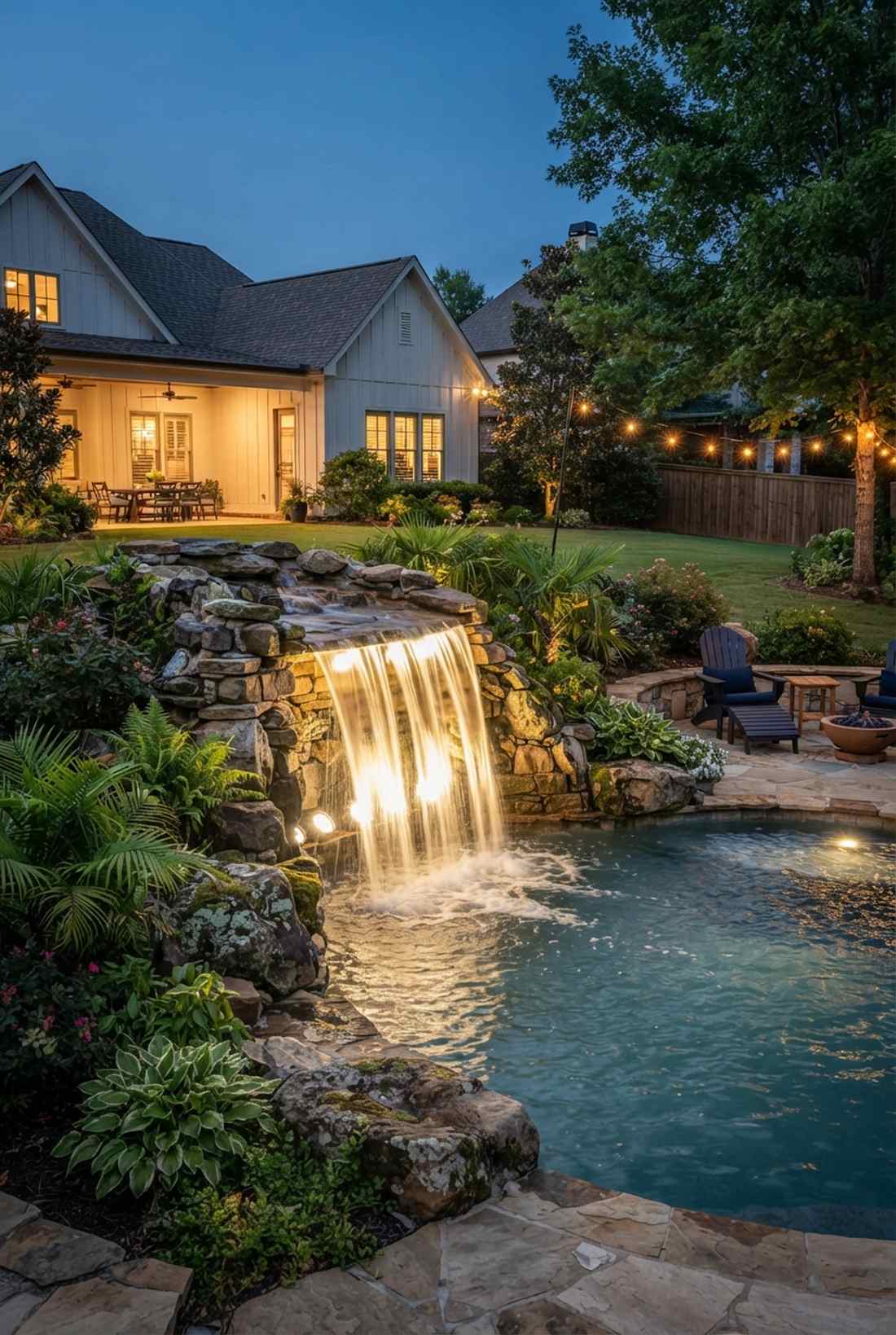 waterfall backdrop cascade