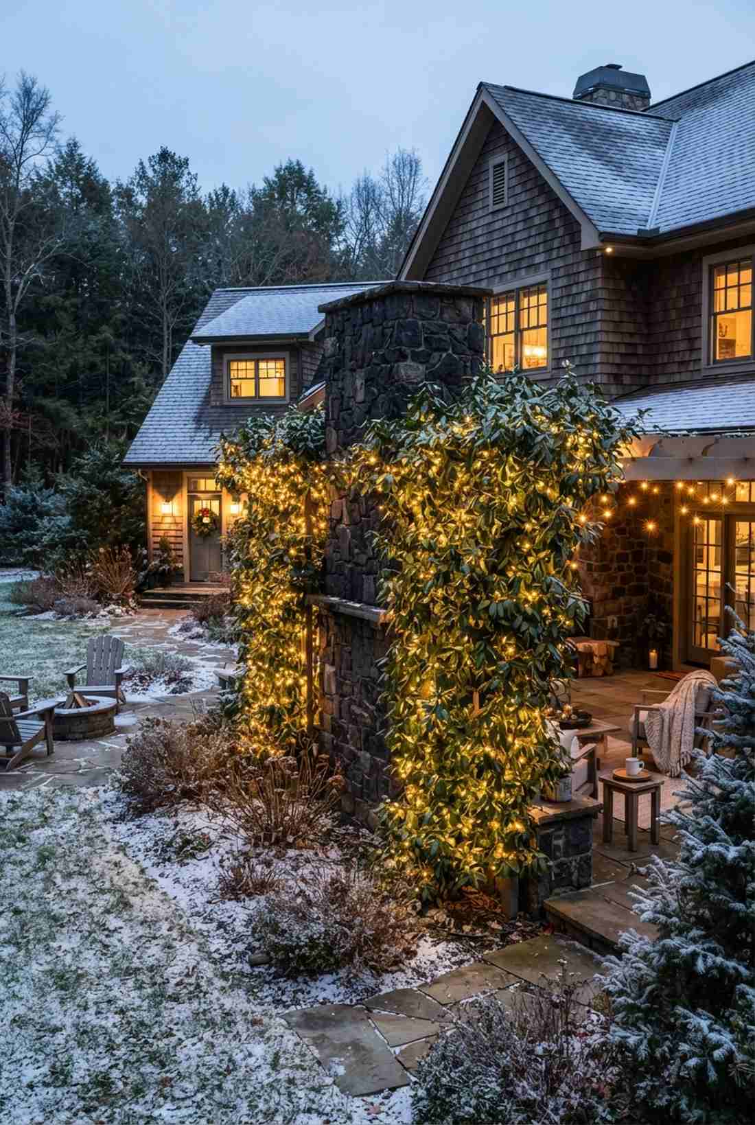 winter evergreen vine frameworks