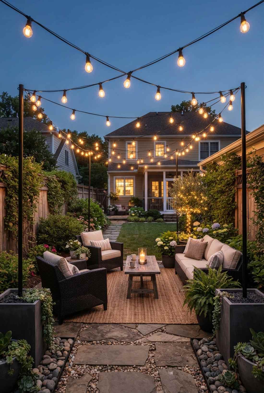 bistro lights zigzag pattern