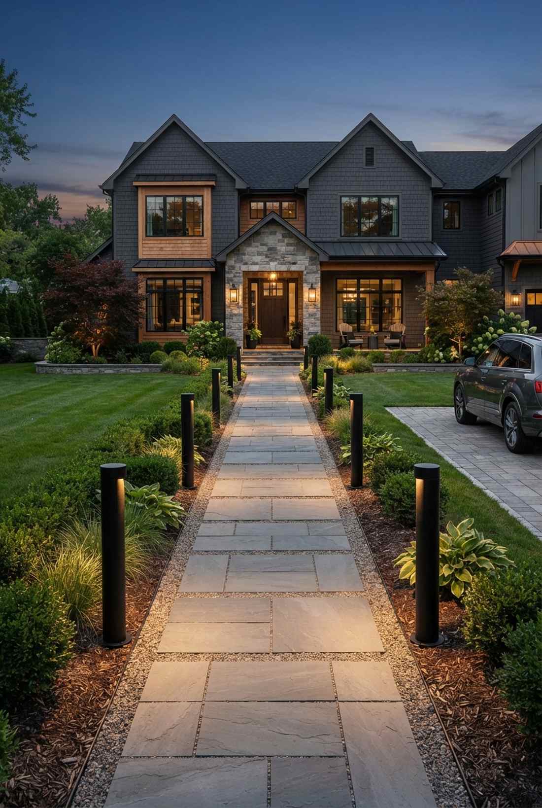 bollard lights for formal walkways