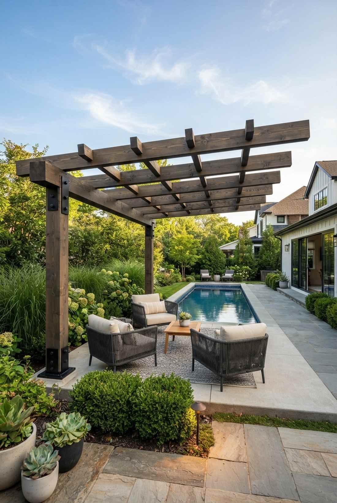 cantilever pergola with minimal posts