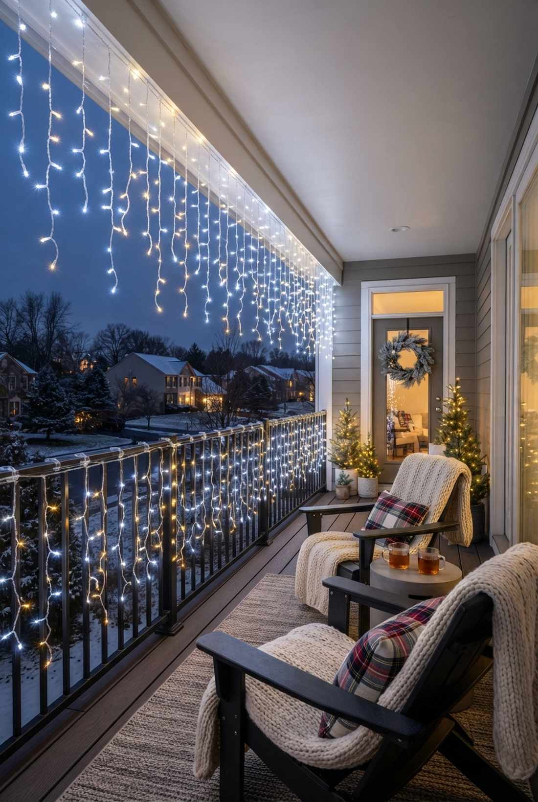 cascading icicle light curtains