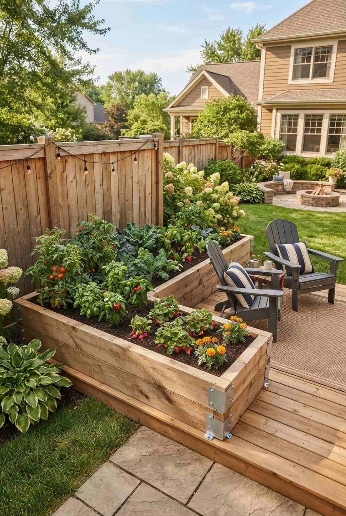 corner l shaped vegetable bed