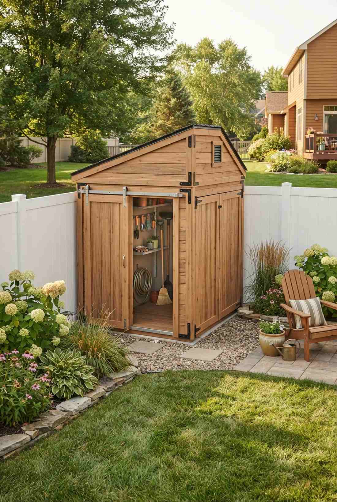 corner wedge shed