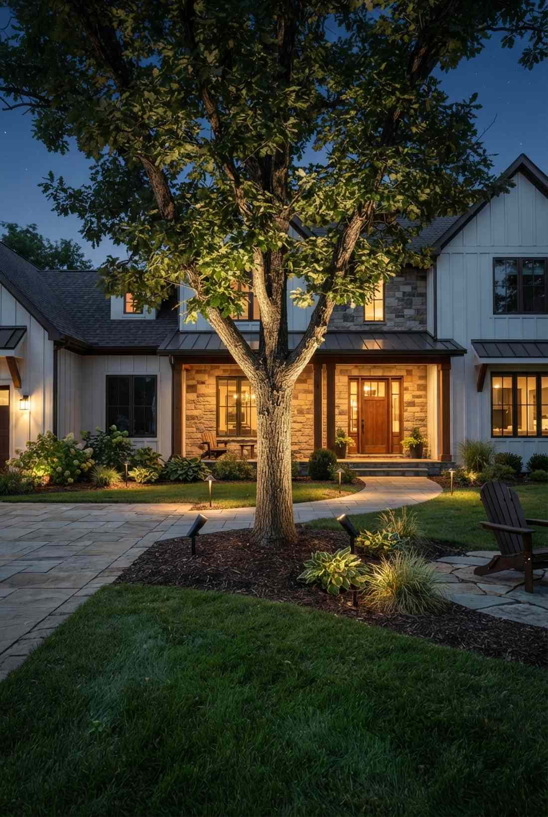 cross lighting medium trees