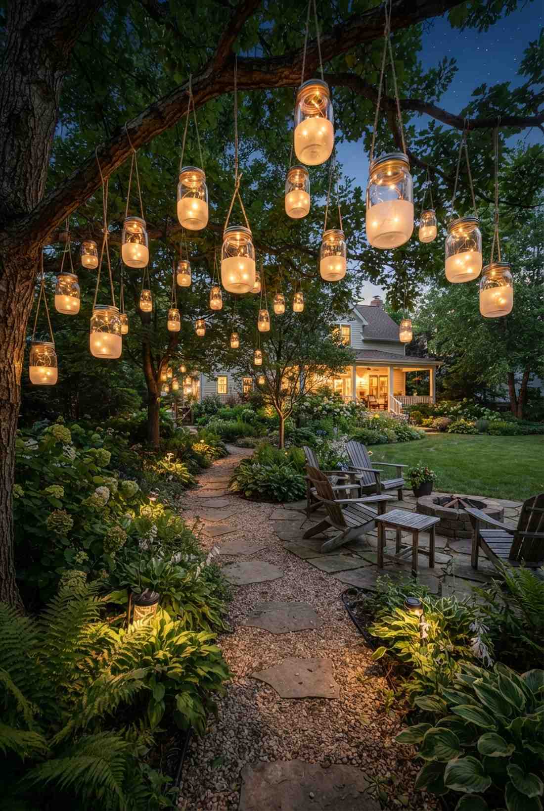 diy mason jar lantern display