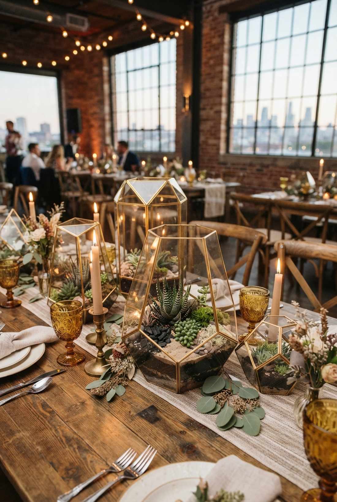 geometric terrarium centerpieces