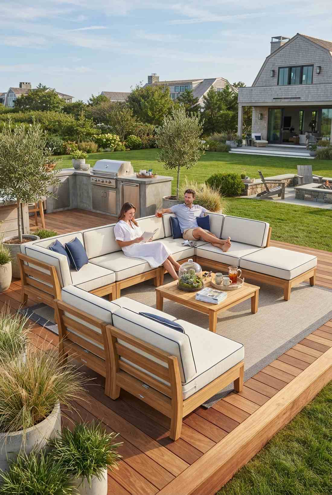 plantation teak modular sectionals