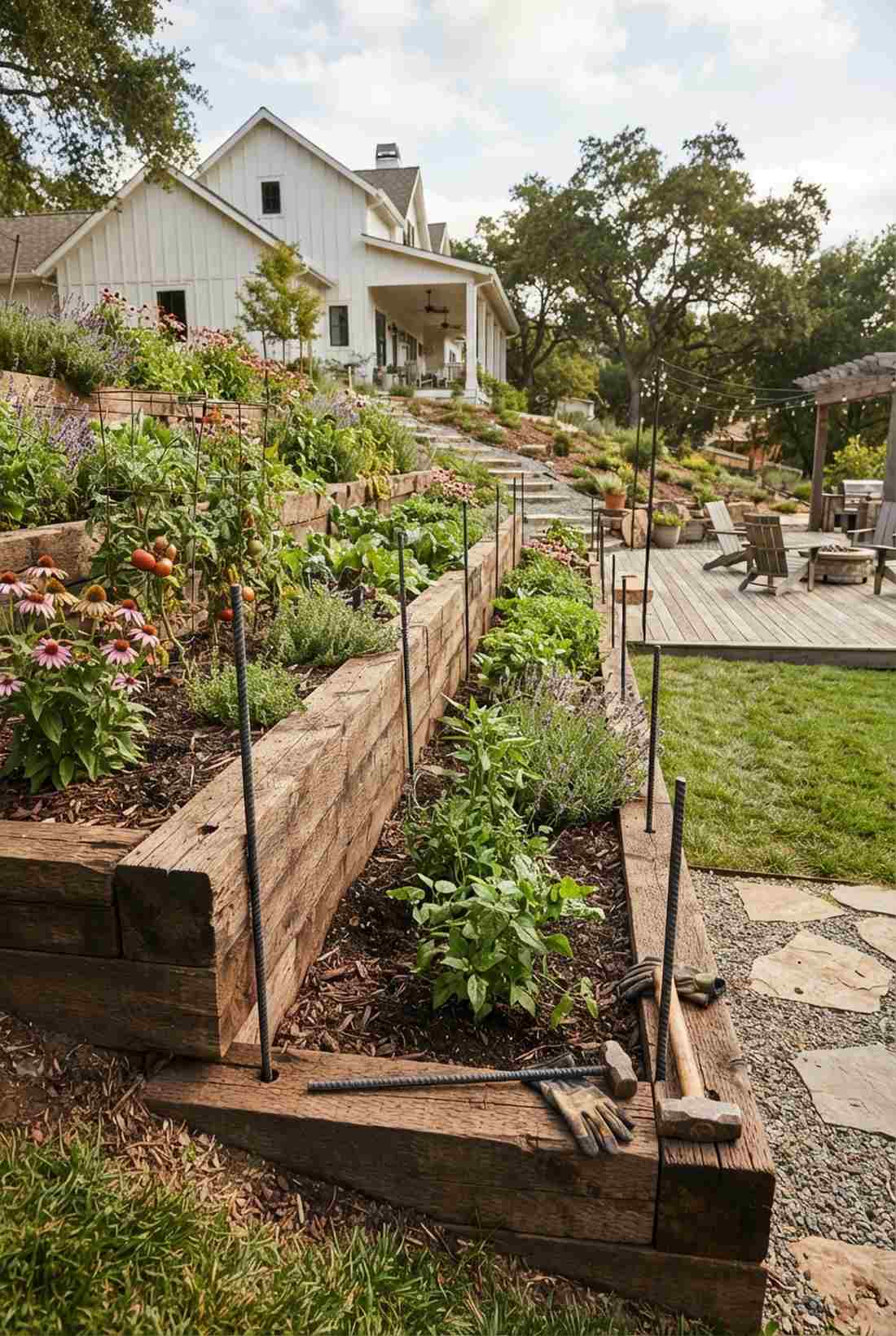 rebar anchored timber beds