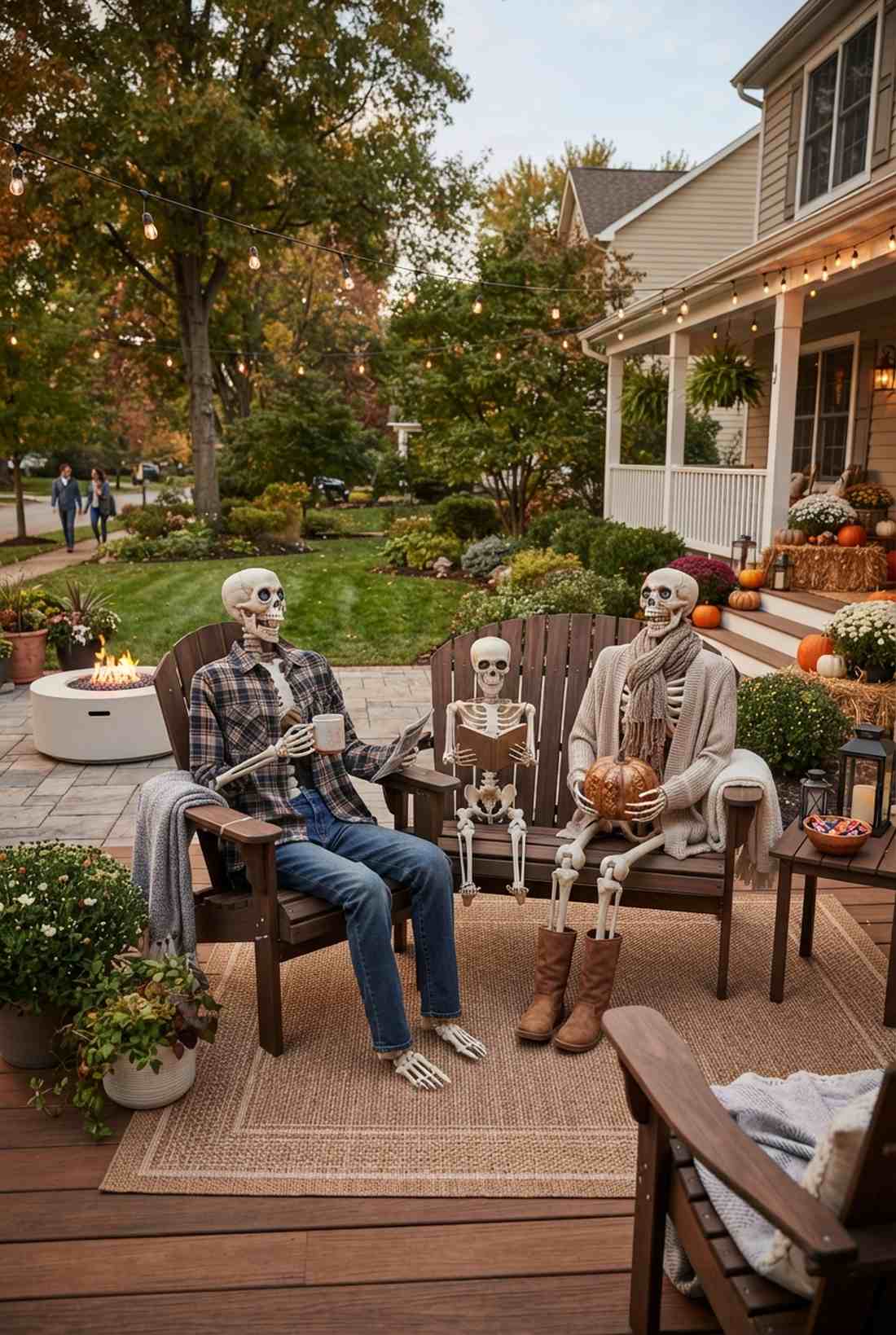 skeleton family gathering