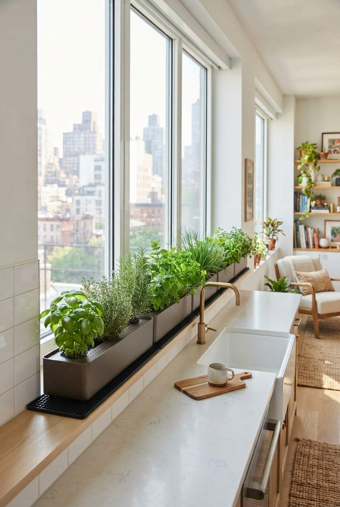 slim windowsill railing trough