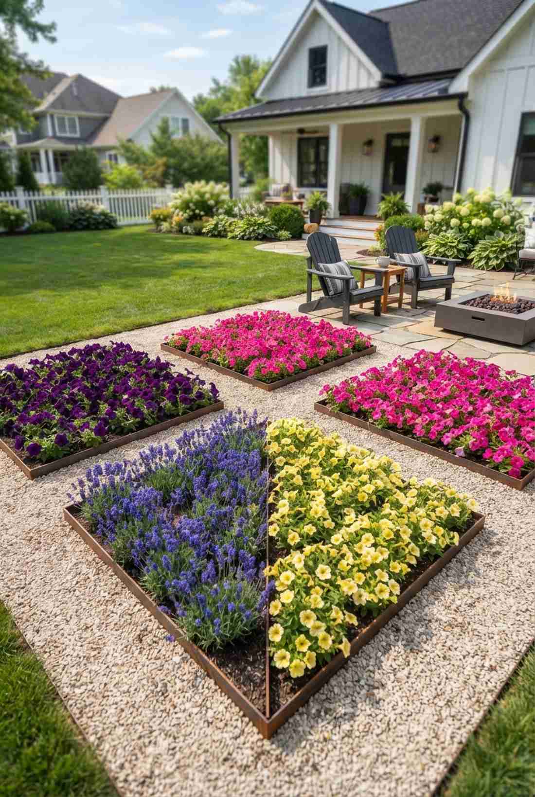 symmetrical floral compartments