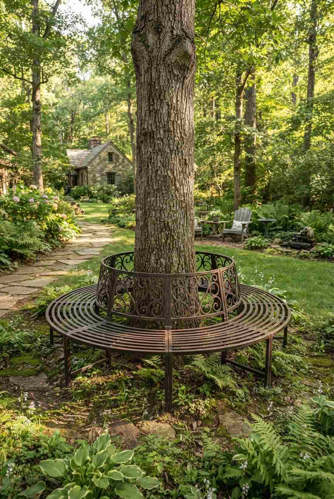 tree surround circular bench