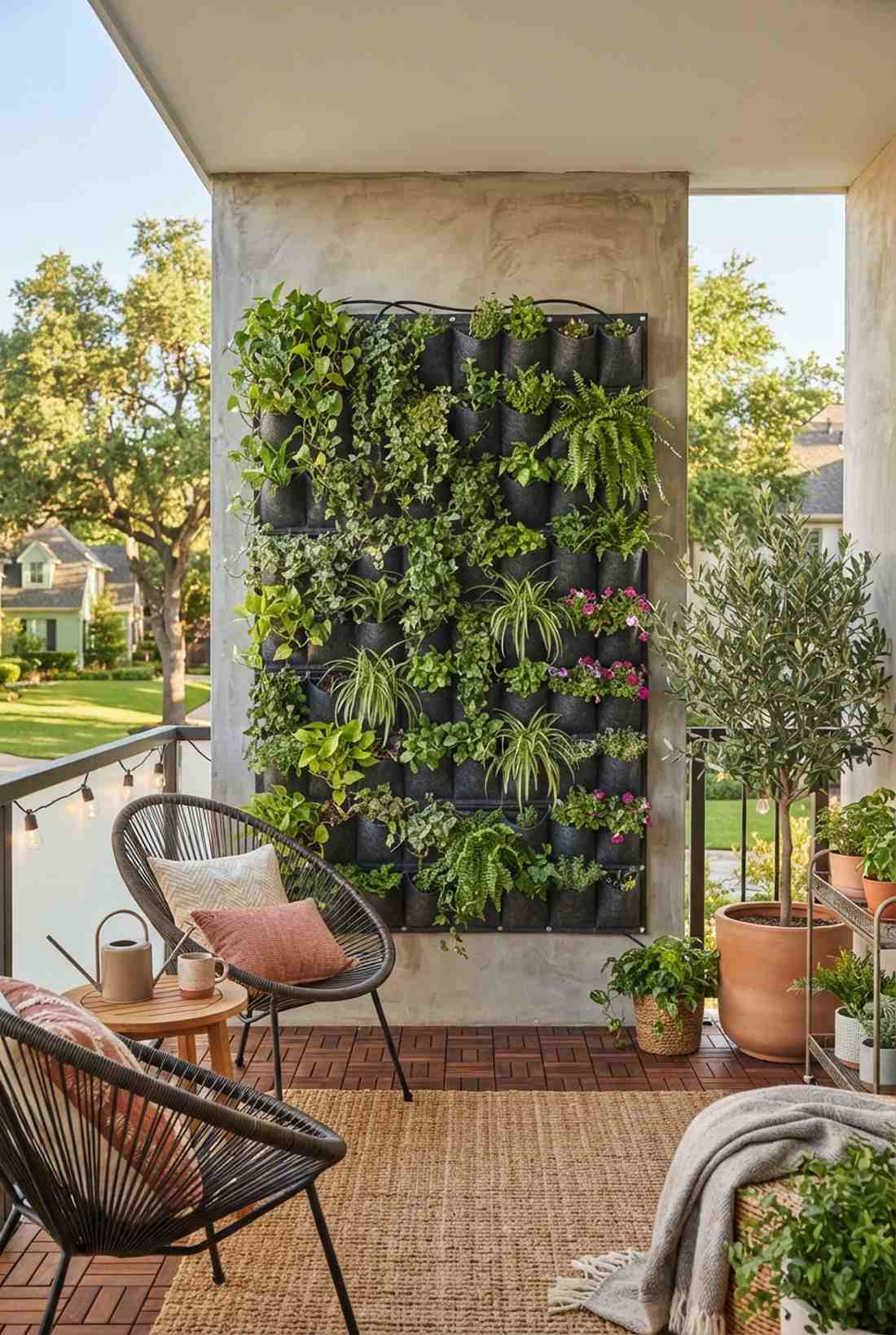 wall mounted pocket planter grid