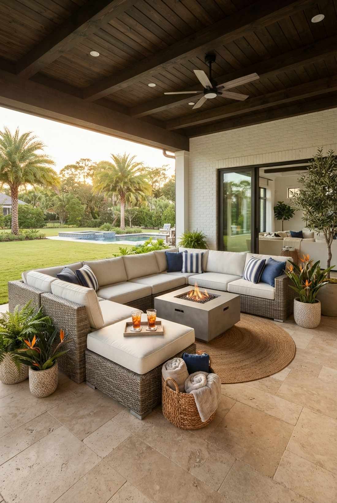 woven wicker sectionals