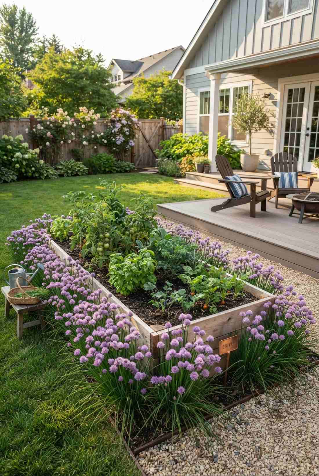 chive edging blooms