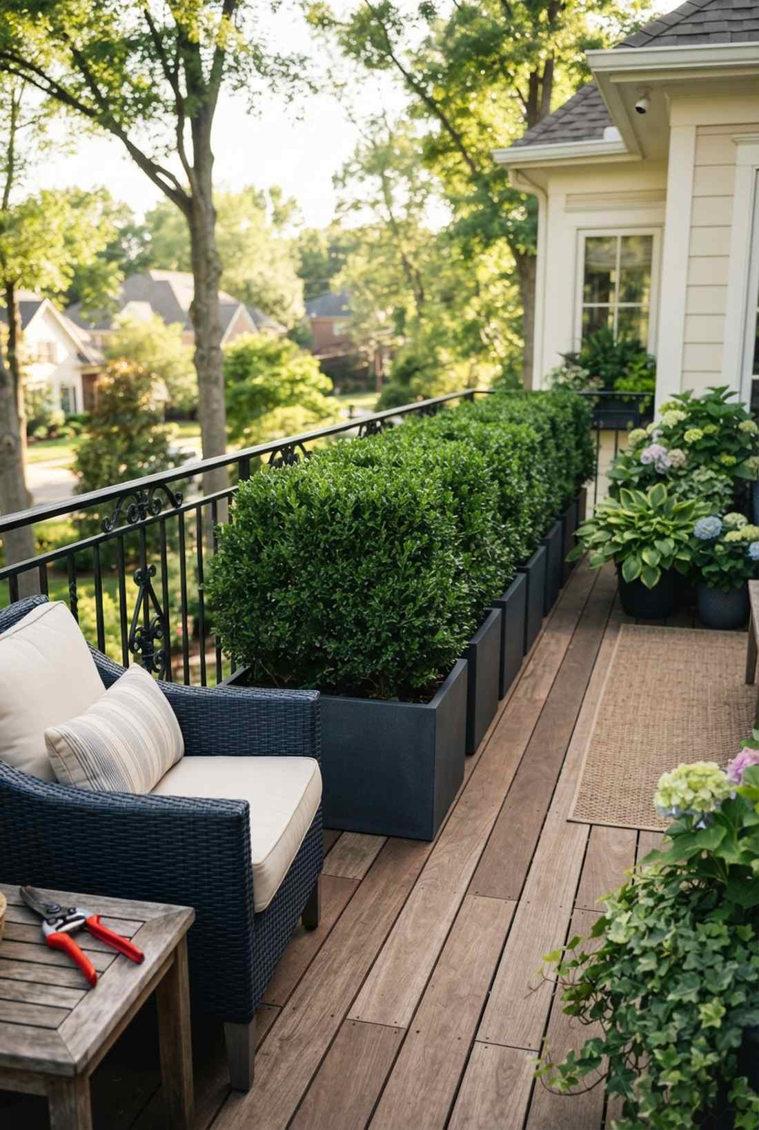 evergreen shrub hedge