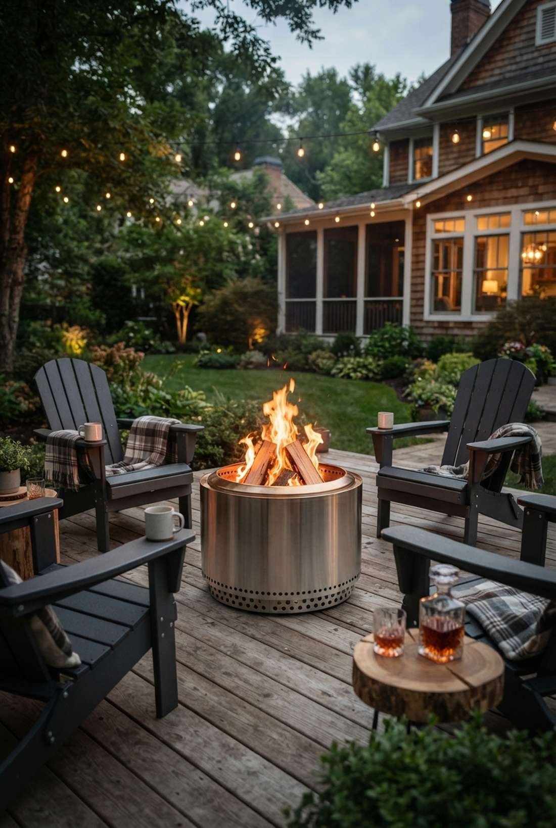 fire pit and flame lighting