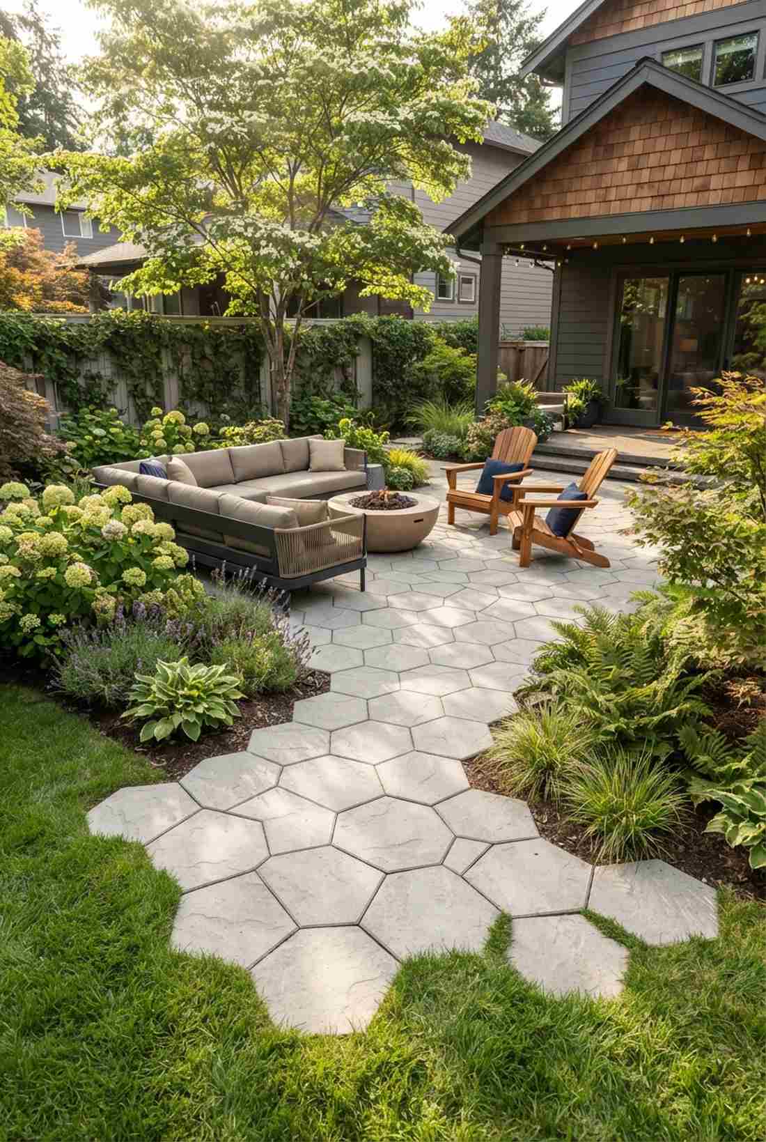 hexagonal paver layout