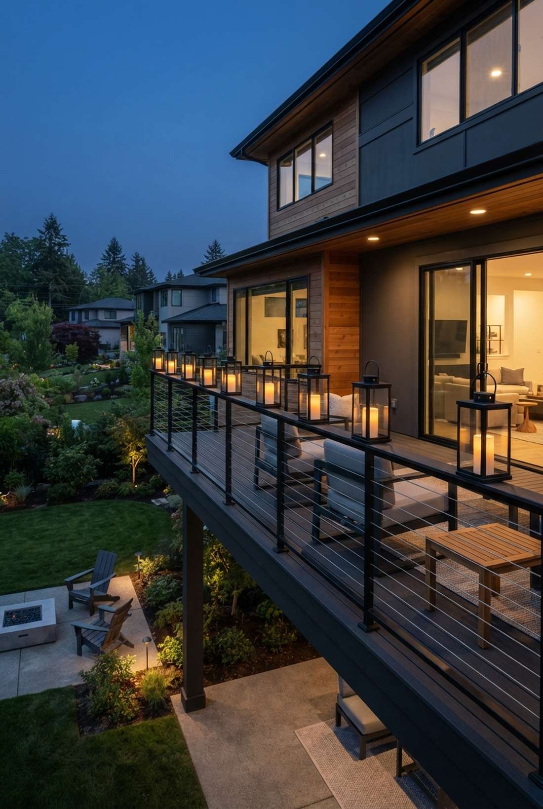 linear lantern row