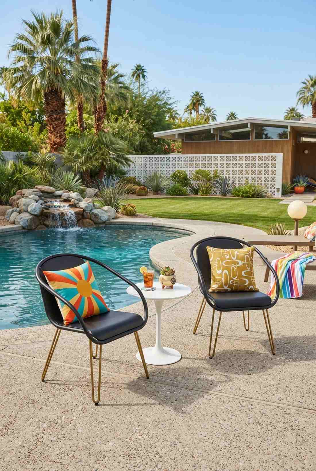 mid century curved frame chairs