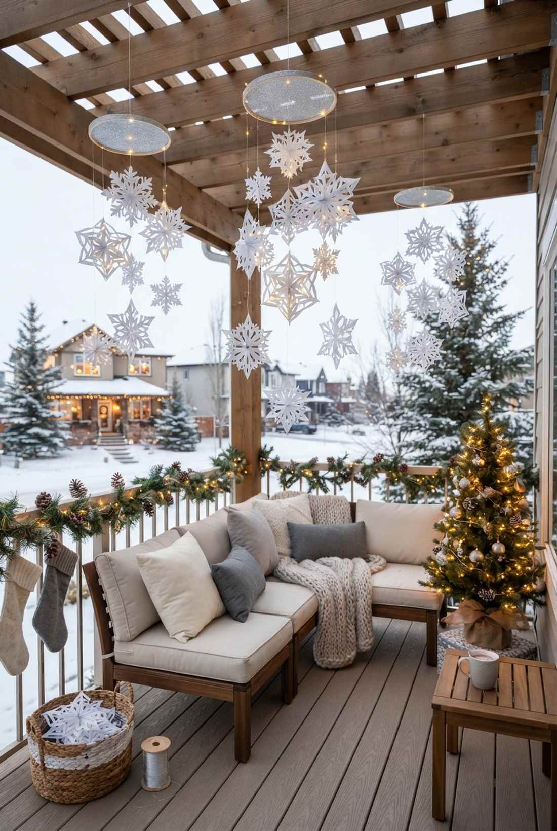 paper snowflake mobile clusters