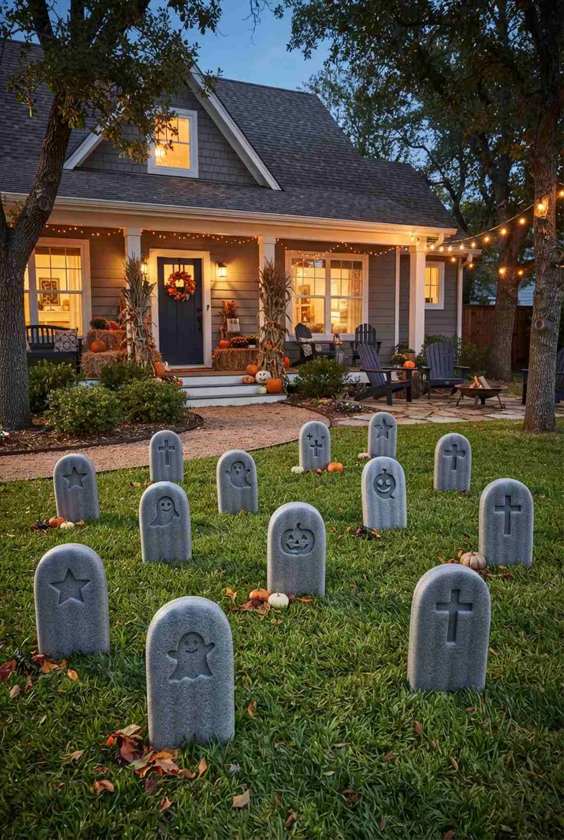 pool noodle tombstones