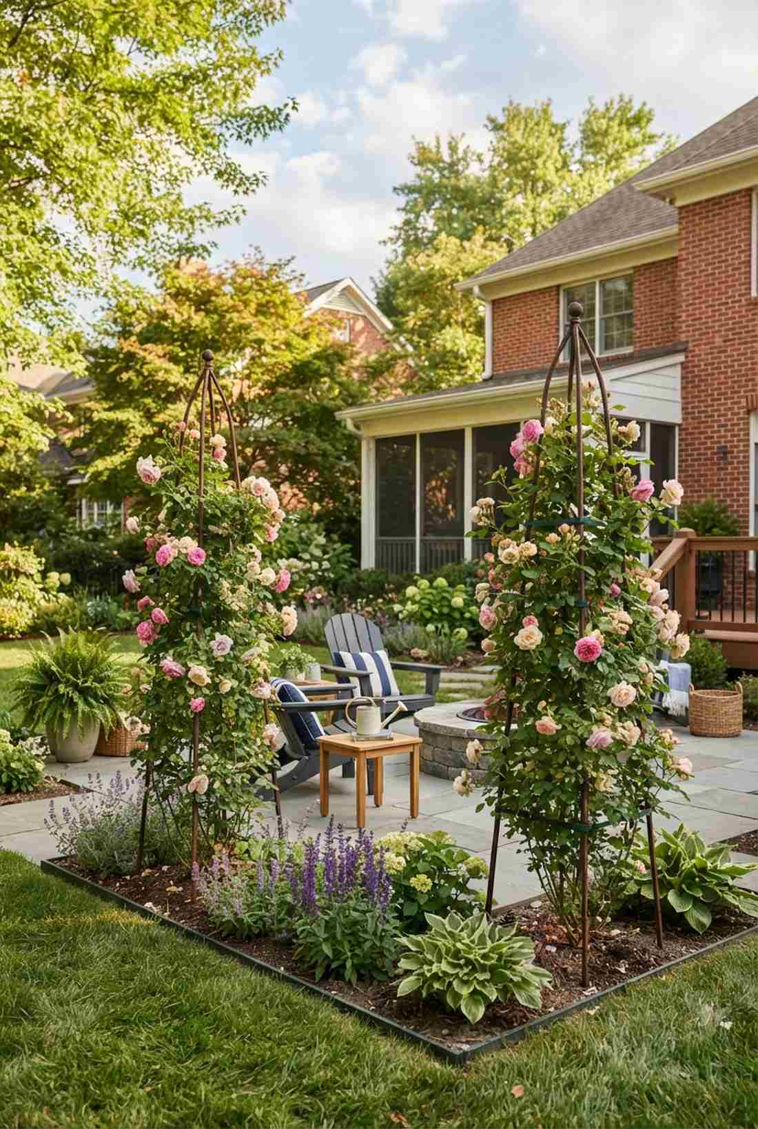 rose obelisk accent features