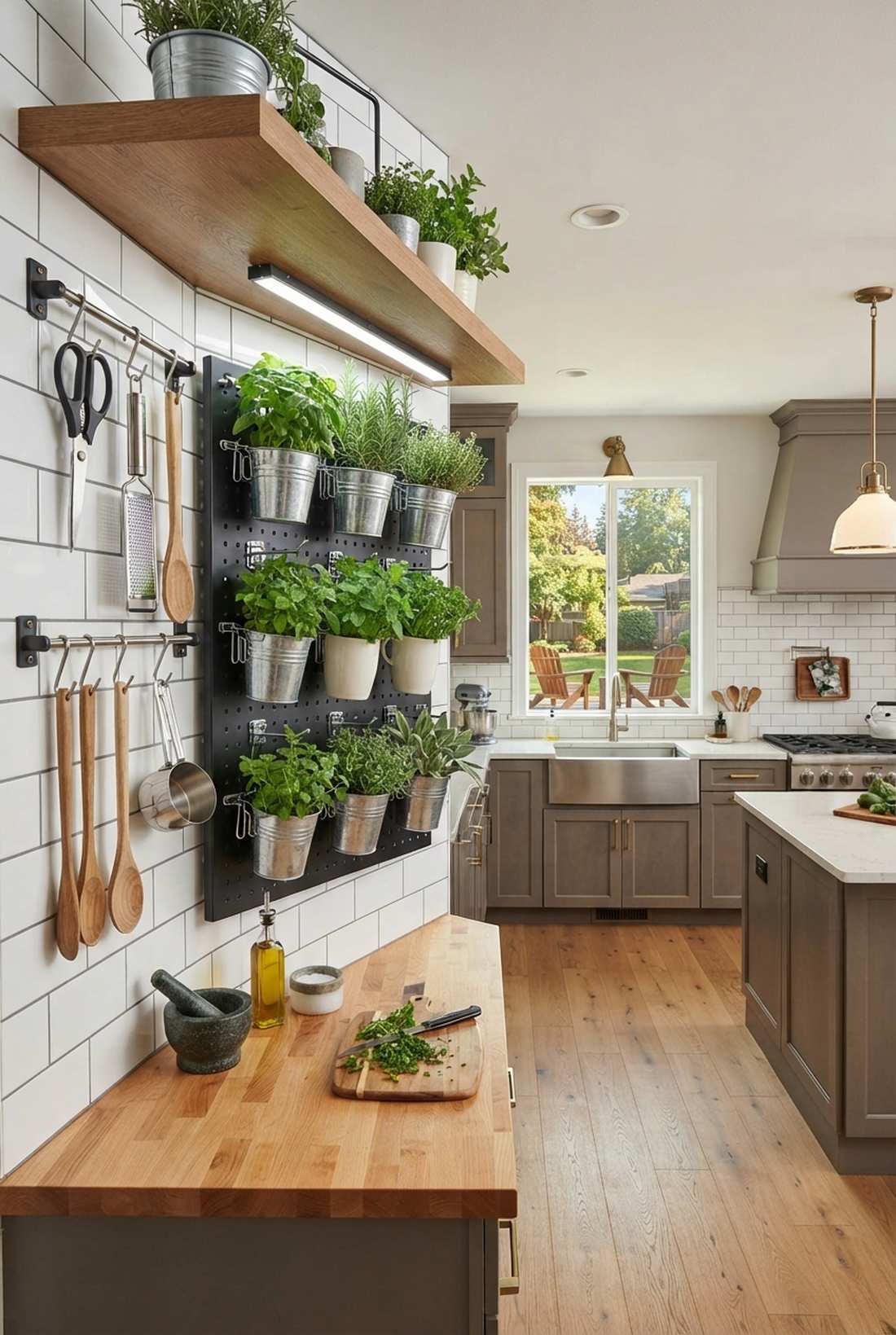 rotating pegboard herb grid