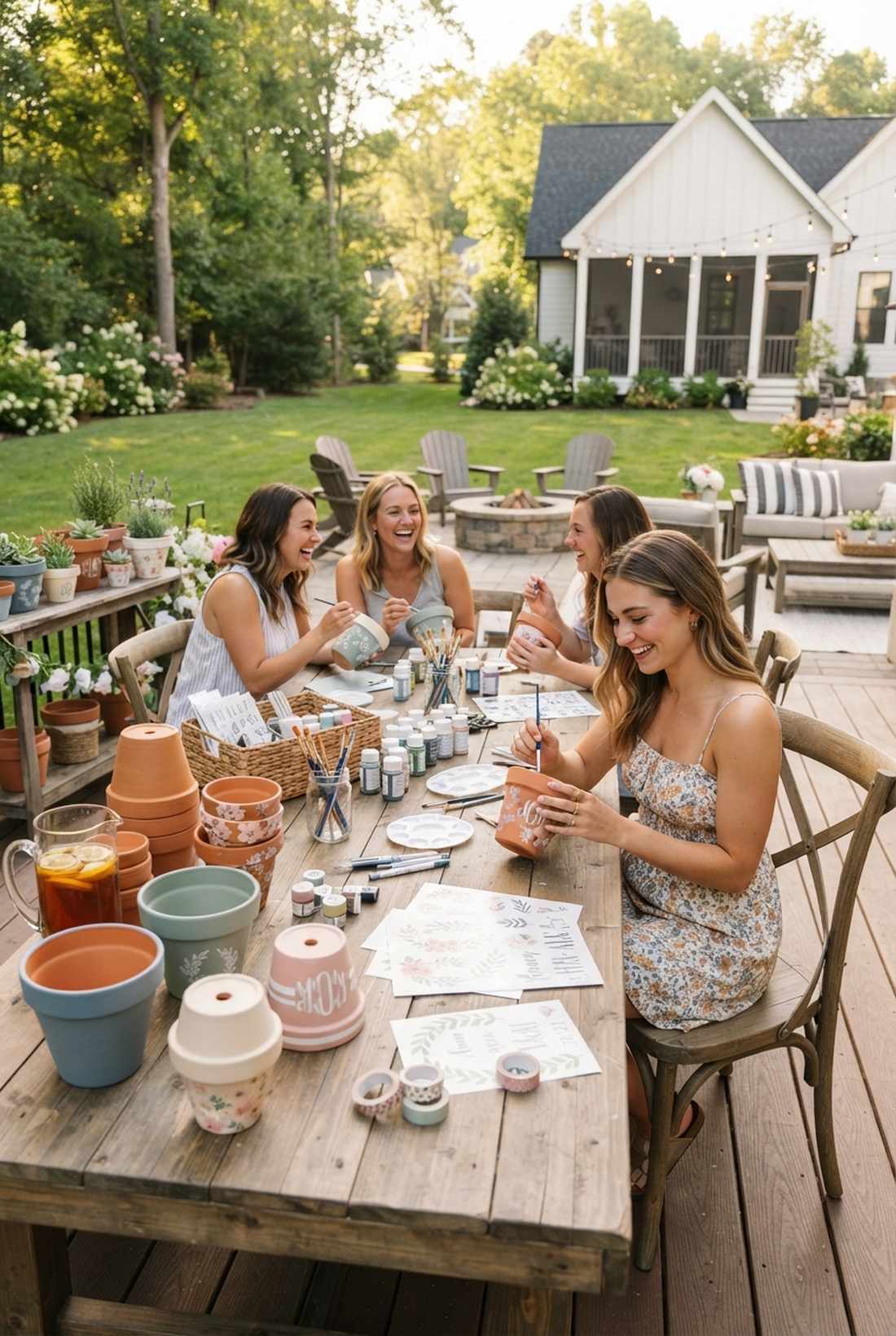 terracotta pot painting stations